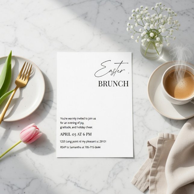 Minimalistisk påskbrunch inbjudningar (Skapare uppladdad)