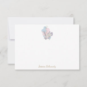 Minimalistisk Pastel Abstrakt Blommigt Art-Personl Anteckningskort