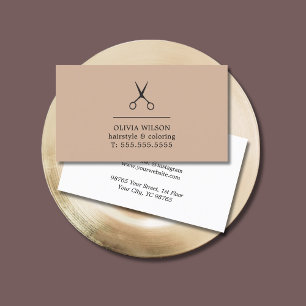 Minimalistisk Pastel Black Scissors Hair Salon Visitkort