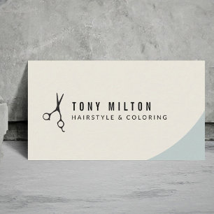 Minimalistisk Pastel Black Scissors Hairstylist Visitkort