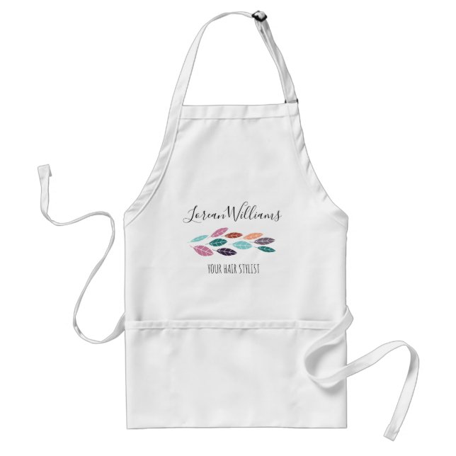 Minimalistisk Pastel Blommigt Hair Stylist Boho Lö Förkläde (Framsidan)