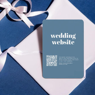 Minimalistisk Pastel Blue Couple Photo & QR Code D OSA Kort