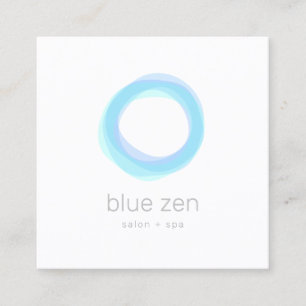 Minimalistisk Pastel Blue Zen Circle Fyrkantigt Visitkort