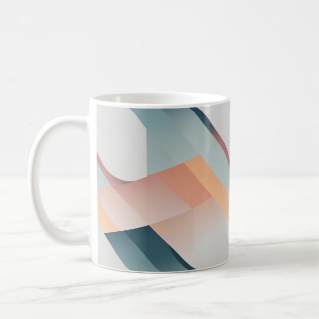 Minimalistisk Pastel Geometric Art Mönster Mugg (Vänster)