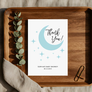 Minimalistisk Pastel Måne Stars Baby Shower Tack Kort