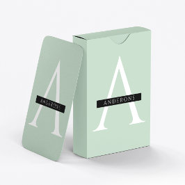 Minimalistisk Pastel Mint Personlig Namn Casinokort
