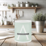 Minimalistisk Pastel Mint Personlig Namn Frostad Glasmugg<br><div class="desc">Minimalistisk Pastel Mint Personlig Namn</div>