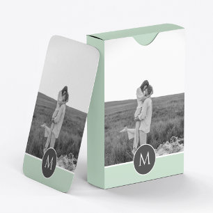 Minimalistisk Pastel Mint Personlig Namn och foto Casinokort