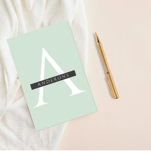 Minimalistisk Pastel Mint Personlig Namn Post-it Block