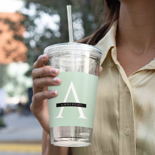 Minimalistisk Pastel Mint Personlig Namn Take Away Mugg