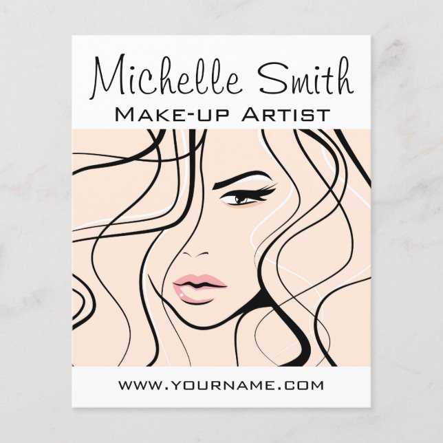 Minimalistisk Pastel Peach Elegant Feminine Makeup Flygblad (Framsidan)