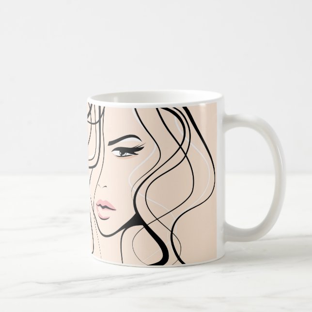 Minimalistisk Pastel Peach Elegant Feminine Makeup Kaffemugg (Höger)