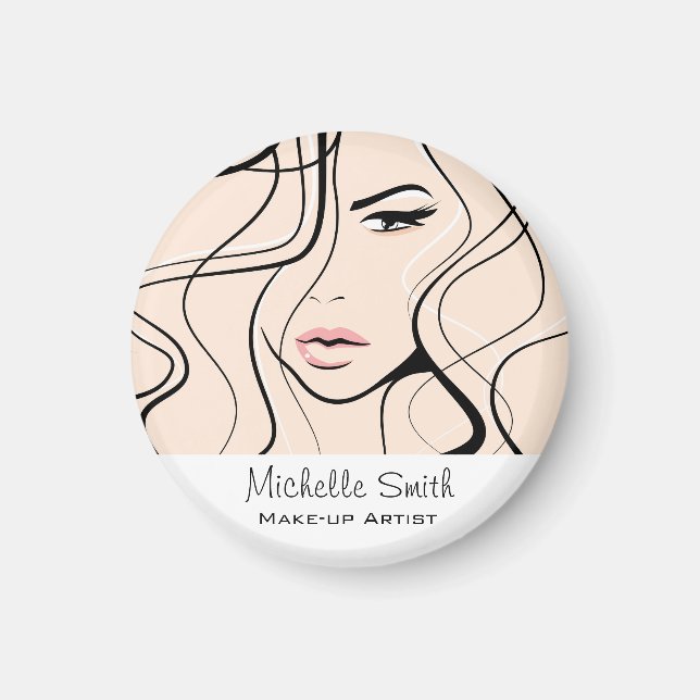 Minimalistisk Pastel Peach Elegant Feminine Makeup Magnet (Framsidan)