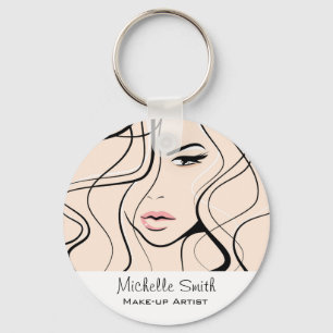 Minimalistisk Pastel Peach Elegant Feminine Makeup Nyckelring