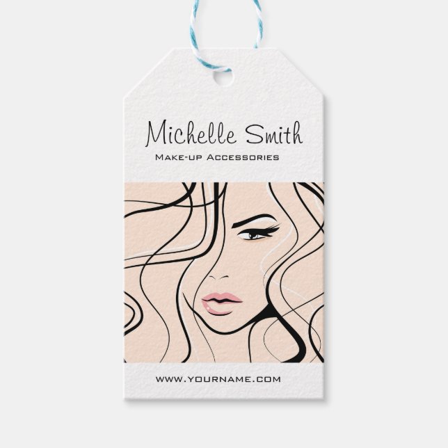 Minimalistisk Pastel Peach Elegant Feminine Makeup Presentetikett (Framsidan)