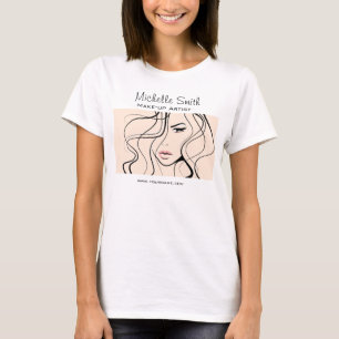 Minimalistisk Pastel Peach Elegant Feminine Makeup T Shirt