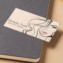 Minimalistisk Pastel Peach Elegant Feminine Makeup Visitkort
