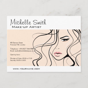 Minimalistisk Pastel Peach Elegant Feminine Makeup Vykort