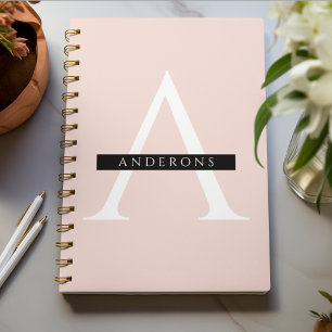 Minimalistisk Pastel Rosa Personlig Namn Anteckningsbok