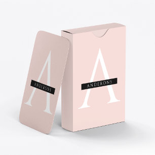 Minimalistisk Pastel Rosa Personlig Namn Casinokort