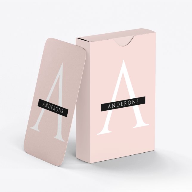 Minimalistisk Pastel Rosa Personlig Namn Casinokort (Skapare uppladdad)