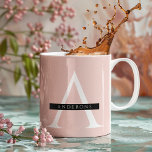 Minimalistisk Pastel Rosa Personlig Namn Kaffemugg<br><div class="desc">Minimalistisk Pastel Rosa Personlig Namn</div>