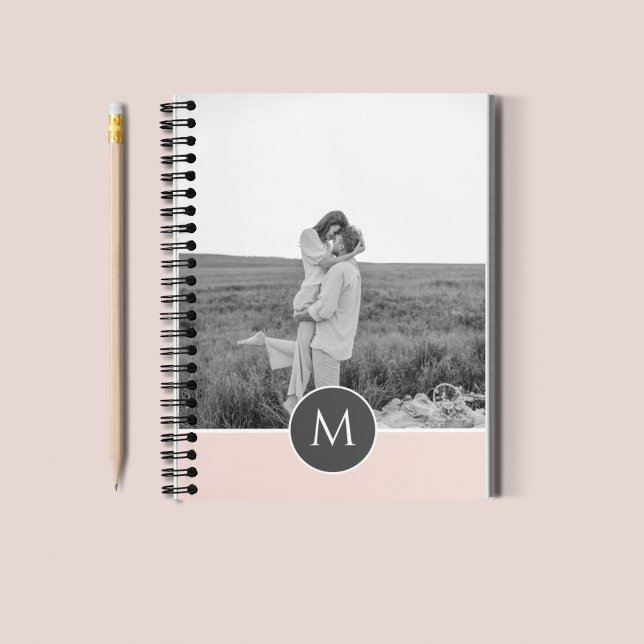 Minimalistisk Pastel Rosa Personlig Namn och foto Anteckningsbok (Skapare uppladdad)