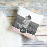 Minimalistisk Pastel Rosa Personlig Namn och foto Kudde<br><div class="desc">Minimalistisk Pastel Rosa Personlig Namn och foto</div>
