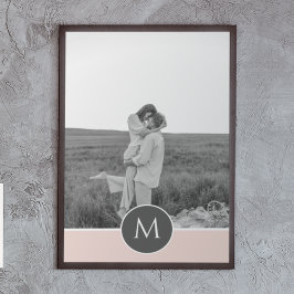 Minimalistisk Pastel Rosa Personlig Namn och foto Poster