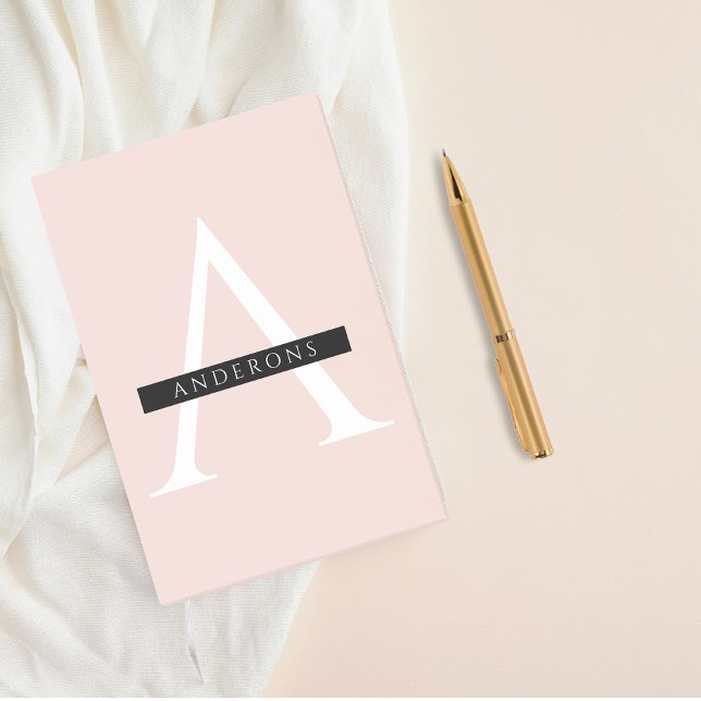 Minimalistisk Pastel Rosa Personlig Namn Post-it Block (Skapare uppladdad)