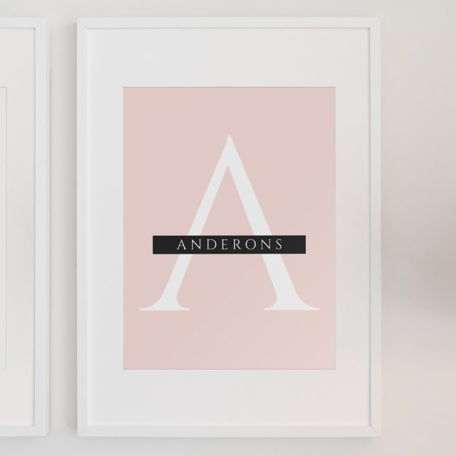Minimalistisk Pastel Rosa Personlig Namn Poster (Skapare uppladdad)