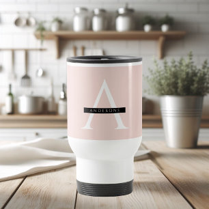 Minimalistisk Pastel Rosa Personlig Namn Resemugg