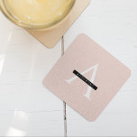 Minimalistisk Pastel Rosa Personlig Namn Underlägg Papper Kvadrat<br><div class="desc">Minimalistisk Pastel Rosa Personlig Namn</div>