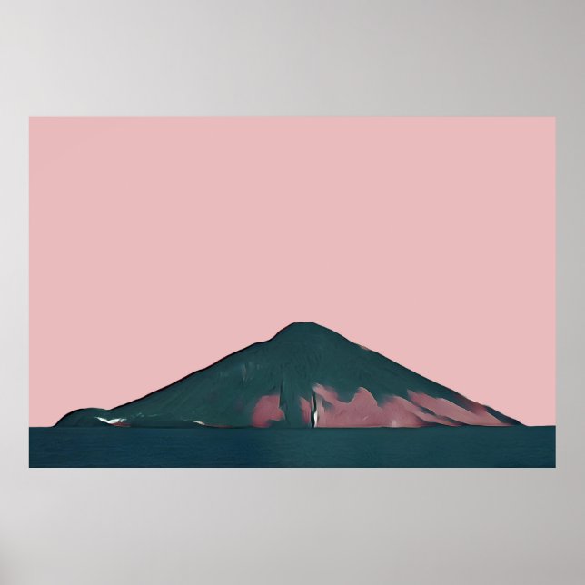 Minimalistisk Pastel Rosa Stromboli Poster (Framsidan)