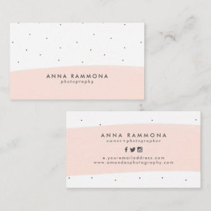 Minimalistisk Pastel Rosa & White Brushstrokes Visitkort