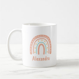 Minimalistisk Pastell Boho Regnbåge Personlig Kaffemugg