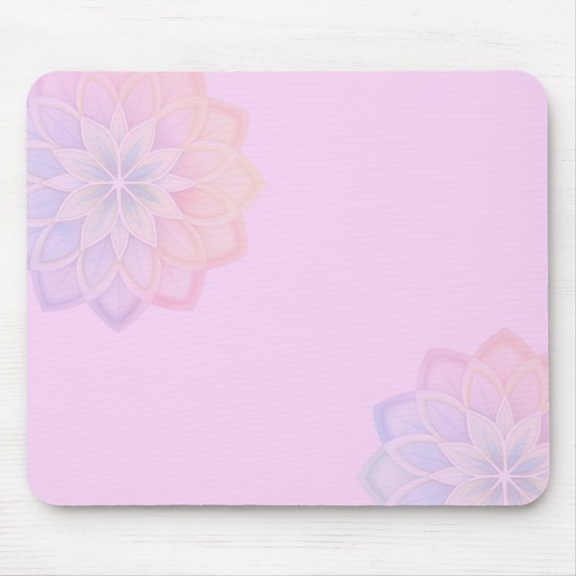 Minimalistisk Pastell Regnbåge Blommig Musmatta (Framsidan)