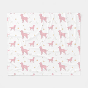 Minimalistisk Pastell Rosa Labrador Retrieverfilt Fleecefilt
