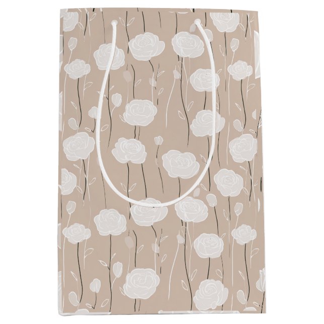 Minimalistisk Pastell Rosa Vit Blommig Mönster (Framsidan)