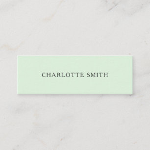 Minimalistisk pastellgrönt, moderna affärskort mini visitkort