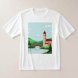 Minimalistisk pastorallandskap t shirt