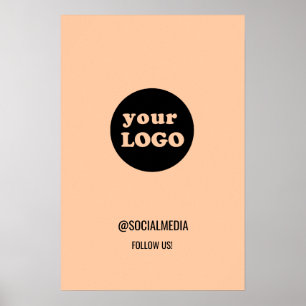 Minimalistisk Peach Anpassningsbar Business-Logoty Poster
