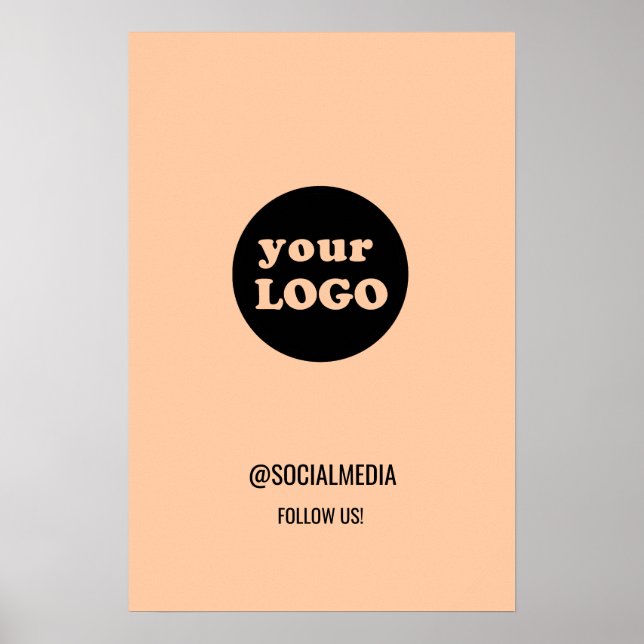 Minimalistisk Peach Anpassningsbar Business-Logoty Poster (Framsidan)
