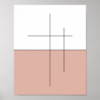 Minimalistisk Peach Horizon Line Art Poster