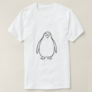 Minimalistisk Penguin Line Art T-Shirt