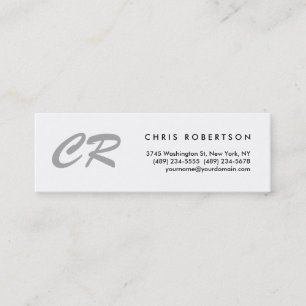 Minimalistisk penselskriptmonogram mini visitkort