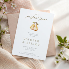 Minimalistisk Perfekt Pear Botanical Par Shower Inbjudningar