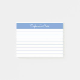 Minimalistisk Periwinkle Blue Lining-Personlig Post-it Block