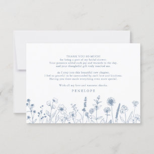 Minimalistisk Periwinkle Wildblomme-Möhippa Tack Kort
