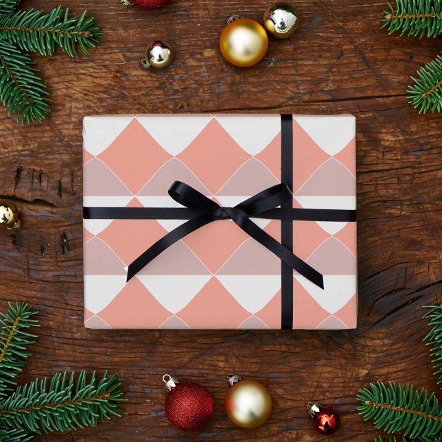 Minimalistisk persikogeometrisk mönster presentpapper (Skapare uppladdad)